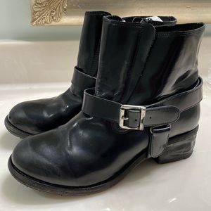 All Saints Jules Biker Boot Womens Size 7/40. Leather, distressed heel, Cool AF